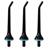 Ersatzspitzen für COSLUS, Hangsun, Nicwell Wasserflosser, Munddusche aufsätze Jet Tip Düse, Schwarz, 3 Stück