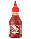 FLYING GOOSE Sriracha Chilisauce, mit extra Chili, sehr scharf, rote Kappe, sehr scharfe Würzsauce aus Thailand, 1 x 200 ml