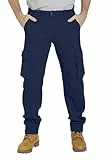 BlauerHafen Herren Cargohose Arbeitshose Heavy Duty Baumwolle mit Stretch Relaxed Fit 12 Taschen gerade Bein taktisch Combat Hose (Blau, 36W / 32L)