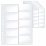 20 Pack Visitenkartenhülle A4,Visitenkartenhülle A4 mit 10 Fächern,Transparente Postkartenhüllen,Ultra-Clear Visitenkartenblätter mit 11 Löchern,Fotohüllen,Postkartenhüllen(104 * 59mm)