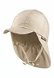Sterntaler Schirmmütze Nacken Basic - Unisex Baby- und Kinder Mütze mit Nackenschutz - UV-Schutz 50+ Hut aus Popeline (Bio) - leichte Sommer Kopfbedeckung mit Gummiband - beige, Größe 53
