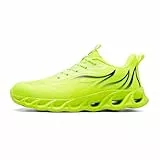 Furuian Stahlkappenschuhe für Herren und Damen, leicht, unzerstörbar, Sicherheitsschuhe, bequeme Stahlkappe, Sneaker, pannensichere Arbeitsschuhe, Grün , 8 Women/6.5 Men