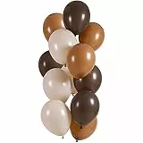 Folat 25117 Luftballons Set Latex - Mocha Chocolate 33cm - 12 Stück - Für Geburtstag und Party Deko, Braun
