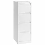 YITAHOME Aktenschrank mit 4 Abschließbaren Schubladen, Kippsicherer Rollender Aktenschrank mit Rädern für das Büro zu Hause, Unter-Pult-Aktenschränke, weiß, 62 x 45.8 x 133cm