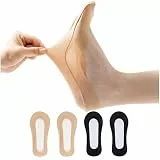 JARSEEN Damen Füßlinge Unsichtbare Sneakers Baumwolle Nylon Socken mit Rutschfest Silikon(4Paar), 2Hautfarbe+2Schwarz, EU 39-42, L
