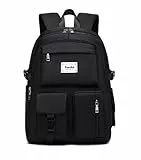 Ternbay Mädchen Schulrucksack Frauen Laptop Rucksack Niedliche Schultasche für Mädchen Schwarz