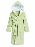 JiAmy Kapuzen Bademantel für Mädchen Flauschiger Fleece Plüsch Langer Schlafmantel Kinder