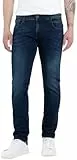 Replay Herren Jeans Anbass Slim-Fit mit Power Stretch, Dark Blue 007-1 (Blau), 34W / 32L