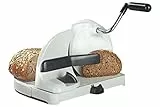 WENKO Brotschneidemaschine, Scheibendicke stufenlos wählbar, Gerade Schnittfläche, Standsicher, Edelstahlmesser, 31 x 20 x 29 cm