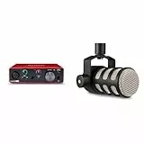 RØDE PodMic Dynamisches Mikrofon mit Rundfunkqualität & Focusrite Scarlett Solo 3. Gen USB-Audio-Interface-Bundle für Gitarristen
