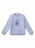 Sanetta Mädchen-Sweatshirt Blau | Hochwertiges und gemütliches Sweatshirt aus Bio-Baumwolle Mädchen. Sweatshirt mit Blumen-Motiv | Kinder Bekleidung