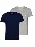 Emporio Armani Underwear Herren Schlafanzugoberteil 111648CC722, 2er Pack, Gr. Medium, Mehrfarbig (Marine/Grigio MELANG 15935)
