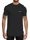 BROKIG Sport Tshirts Herren Funktionsshirt Laufshirt Kurzarm Fitness Trainingsshirt (Schwarz,L)