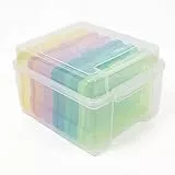 Craftelier - Tragbare transparente Aufbewahrungsbox mit 6 durchsichtigen Mini-Boxen für Scrapbooking-Materialien und andere Bastelarbeiten | Größe ca. 22 x 18,90 x 13,80 cm