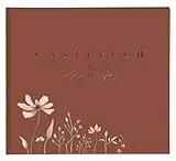 goldbuch 50 043 Gästebuch Blütenliebe Bordeaux, Hochzeitsgästealbum mit 100 illustrierten Seiten, Fotogästebuch mit Hardcover aus Kunstdruck mit Blumen-Motiv und Goldprägung, ca. 24,5 x 22,5 x 3,5 cm