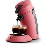 Philips Senseo Original Plus Kaffeepadsmaschine - Kaffeestärkeauswahl, Coffee Boost Technologie, Recycling-Kunststoff, Sanftes Rot (CSA210/35)