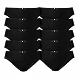 HIS Damen Slips H.I.S | auch große Größen | 10 Stück (10 x schwarz, 46)
