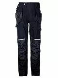 DINOZAVR Flex Arbeitshosen Männer Stretch - Cargohose Herren Mit Gürtelschlaufen, Elastischem Bund, Reißverschluss, 2 Gesäßtaschen, Knieverstärkung, Cargotasche, Oxford 600D Schwarz EU52