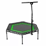 SportPlus+ Unisex – Erwachsene Trampolin SP-T-111F-R Fitness, Green, ca. 111 x 124 x 90-115 cm (LxBxH)