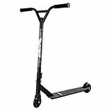 MUWO Halfpipe Stunt Scooter - Robuster Tretroller für Action und Tricks. Mit Rutschfester Trittfläche, Flexibler Rückradbremse und 360° Lenkung. Ideal für Kinder und Erwachsene. (Schwarz)