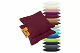 npluseins 2er Pack Kissenbezüge aus Jersey-Baumwolle in unifarbenem Design 1179.1539, ca. 80 x 80 cm, Bordeaux