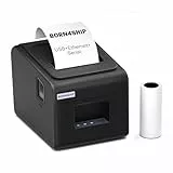 BORN4SHIP Bondrucker 80mm, V330M Thermodrucker Belegdrucker 260mm/s Quittungsdrucker Auto-Cut Kassenschublade mit USB Serial LAN Port, Restaurant-Küchendrucker für ESC/POS