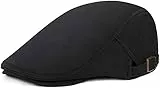 WETOO Schirmmütze Herren Schiebermütze Schwarz Driving Cabbie Jagd Flatcap Newsboy Cap