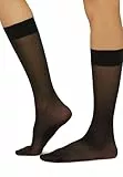 Wolford Damen Matt Fein Kniestrümpfe Satin Touch 20 Knee - Highs 31206, 20 DEN, Gr. Small, Schwarz (Black 7005)