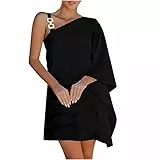 MICKURY sexy Kleid,Abendkleid gr 48,Maxi Kleider große größen,gelbe Kleider,Brautkleider hochzeitskleider,bonprix Sommerkleid,Ballkleider große größen(B-Schwarz,XL)