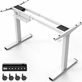 Homall Höhenverstellbarer Schreibtisch Elektrisch Gestell mit 2 Motoren, Elektrisch Schreibtisch bis 100KG, 2-Fach-Teleskop, Tischgestell mit Memory-Steuerung, Kollisionschutz Funktion, Weiß