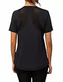 Crewhpo Sportshirt Damen Kurzarm Leichtes Atmungsaktiv Sport Tshirt Funktions Back Mesh Sport Oberteile Funktionsshirt Rundhals Locker Laufshirt Fitness Yoga Gym Top