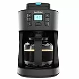 Cecotec Tropfkaffeemaschine Coffee 66 Grind & Drop. 1086 W, Klingenmühle, bis zu 12 Tassen, Extremearoma-Technologie, Digitale Tropfkaffeemaschine, aus Edelstahl, mit automatischer Abschaltung