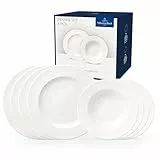 Villeroy & Boch - For Me Dinner Set 8 Teilig Weiß, Spülmaschinenfest, Mikrowellensicher, Mit Speisetellern Und Suppentellern, Geschirr, Geschirrset, Teller Set, Service, Premium Porzellan