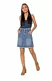 Nina Carter P165 Damen Rock A-Linie Jeansrock (Blau (P165), L)