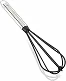 Leifheit Schneebesen 32 cm NylonSterling-Serie, Rührbesen aus rostfreiem Edelstahl mit Nylon zum Kochen ohne Kratzer, Rührstab mit ovalem Griff und praktischer Aufhängeöse, Schaumschläger