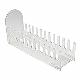 12 Positionen Acryl-Kartenständer mit 12 Fächern für Postkarten, Grußkarten und Aufkleber, tragbare und stabile Acryl-Konstruktion für Markt- und Messegebrauch (weiß)