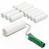 ToolSpace 10x Lackierwalze 15cm mit Griff Superfein Schaumstoffrolle 50 kg/m³ Schaumstoff Dichte Lacke Lasur Acryl Lösungsmittelbeständig Nicht-Aggressive Malerrolle Lackrolle Feinarbeiten Türen Möbel