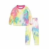 Mud Kingdom Kinder-Pyjama-Set, Fleece, langärmelig, lässig, warm, Herbst, Winter, glücklich, Halloween, Schwarz, Farbenfroh, 6