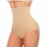 YARRCO Bauchweg Unterhose Damen Shapewear Miederhose Hohe Taille Miederslips Miederpants (Beige, 2XL)