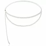 Nogeqi Mehrschichtiger Perlen Kettengürtel Damen Elegant Perlen Bauchkette Verstellbare Taillenkette Perle Waist Chain Perlengürtel Bauch Kette für Frauen Mädchen Kleid