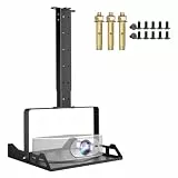 Salange Beamer Halterung Deckenhalterung, Höhenverstellbar Projector Halterung Decke,Universal wandhalterung Verdeckte Kabelführung,Tragkraft bis zu 10 kg,Beamerhalterungr für Heimkino Büro,Schwarz