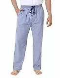 Jveyvth Herren 100% Baumwolle Pyjamahose, Gewebte kariert Schlafhose Loungewear Pyjama Hose mit Taschen