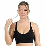SMILODOX Sport BH Damen Cetrina - Push Up BH mit Komfortabler Passform, Ausschnitt für V-Neck Figur - Herausnehmbare Cups - Eleganter Rückenausschnitt Bustier - Für Sport, Fitness & Training