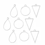 Supvox Anhänger mit offener Lünette (30 Stück) bezaubern verschiedene geometrische Hohlrahmen-Anhänger-Rohlinge für Schmuckzubehör