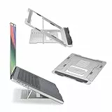 Kensington Easy Riser Laptopständer, höhenverstellbar und faltbarer Notebookständer aus Aluminium, für Bildschirme bis 16 Zoll, ideal auch für unterwegs, silber (K50417WW)