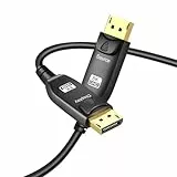 Angusplay 8K Glasfaser DisplayPort auf DisplayPort Kabel 1.4 20m, Ultra HD 8K @ 60Hz 4K @ 144Hz optisches Glasfaserkabel, High Speed 32,4Gbit/s Lang DP Kabel 1.4 1.2 für HDCP 3D Gaming und PC Monitor