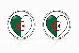 Flaggen Ohrringe Ohrstecker aus Chirurgenstahl aller Länder der Fußball Weltmeisterschaft 2026 - nickelfrei - 8 mm oder 12 mm (Algerien - Algeria, 8 mm)