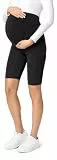 Be Mammy Kurze Umstandsleggings aus Viskose Bequeme und blickdichte Schwangerschaftsleggings Umstandsshorts Umstandsmode Sommer BE-04 (Schwarz, 4XL)