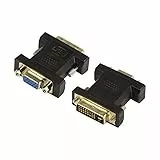 LogiLink AD0001 - DVI-Adapter, DVI-I (24+5 - Dual Link) Stecker zu VGA (HD15) Buchse, Auflösung Full HD bis zu 1080p (1920 x 1200), Schwarz