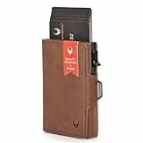 DONBOLSO Wallet Flip - Slim mit Flipcase - Leder Geldbeutel mit RFID Schutz - Schmale Geldbörse mit Platz für bis zu 9 Karten - Mini Portemonnaie für Herren und Damen mit Münzfach